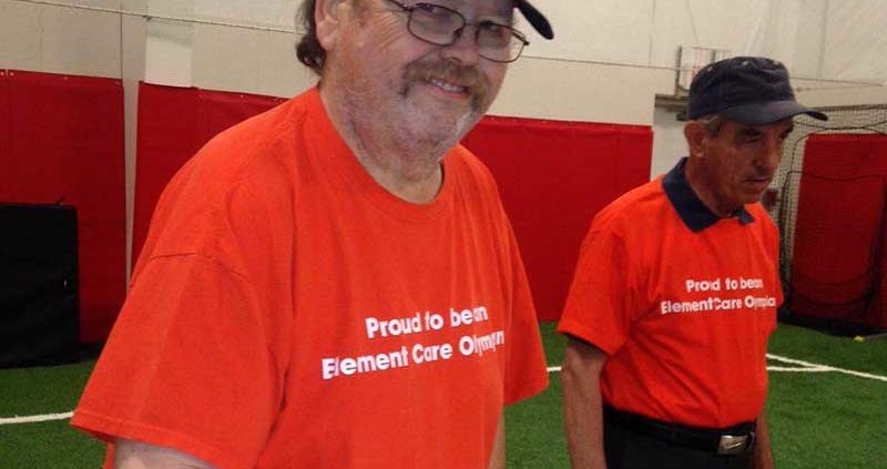 senior men play games at element care annual Olympics