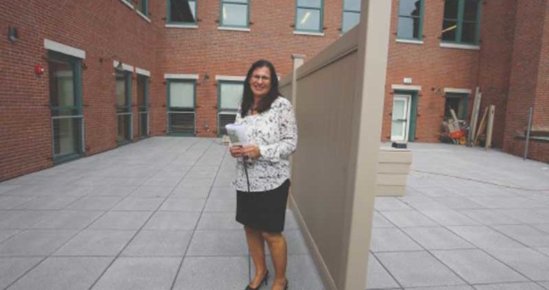 locked Alzheimer patio area at element care lowell adult day health center